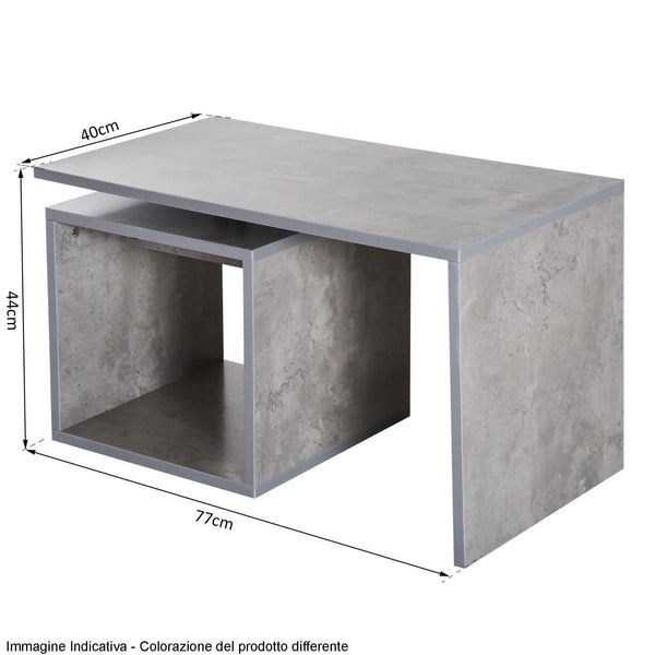 acquista Couchtisch aus grauem MDF-Holz 77x40x44 cm