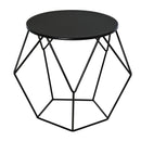 Tavolino Geometrico di Design in Acciaio Nero 54x54x44 cm 