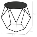Tavolino Geometrico di Design in Acciaio Nero 54x54x44 cm 