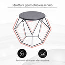 Tavolino Geometrico di Design in Acciaio Nero 54x54x44 cm 