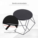 Tavolino Geometrico di Design in Acciaio Nero 54x54x44 cm 