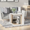 Set di 2 Tavolini Componibile Bianco e Rovere 50x50x48 cm/40x40x44 cm 