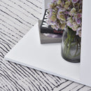 Set di 2 Tavolini Componibile Bianco e Rovere 50x50x48 cm/40x40x44 cm 