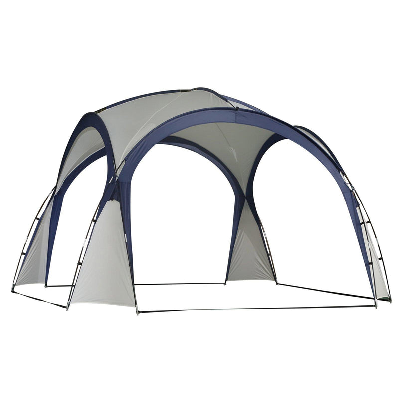 Tenda da Spiaggia Campeggio Pieghevole Protezione UV Bianco e Blu 3.5x3.5x2.3m 