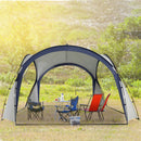 Tenda da Spiaggia Campeggio Pieghevole Protezione UV Bianco e Blu 3.5x3.5x2.3m 