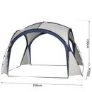 Tenda da Spiaggia Campeggio Pieghevole Protezione UV Bianco e Blu 3.5x3.5x2.3m 