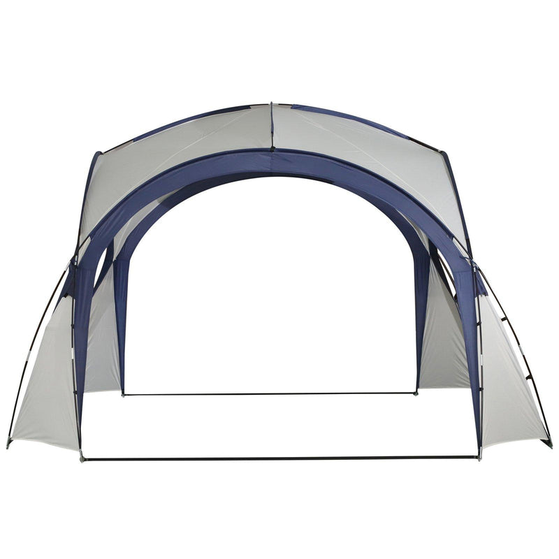 Tenda da Spiaggia Campeggio Pieghevole Protezione UV Bianco e Blu 3.5x3.5x2.3m 