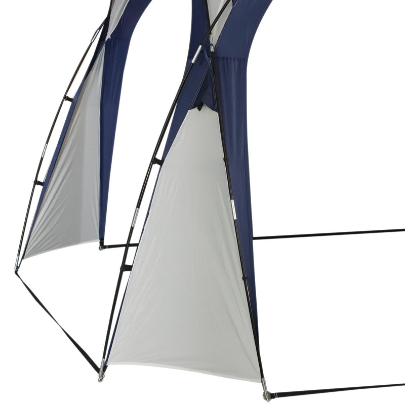 Tenda da Spiaggia Campeggio Pieghevole Protezione UV Bianco e Blu 3.5x3.5x2.3m 