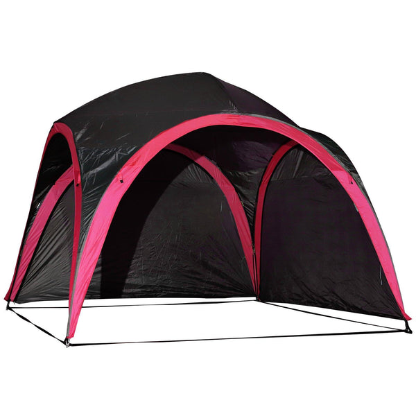 sconto Strandzelt Camping UV-Schutz Schwarz und Rot 3,3 x 3,3 x 2,55 cm