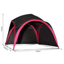 Tenda da Spiaggia Campeggio Protezione Raggi UV Nera e Rossa 3.3x3.3x2.55 cm 