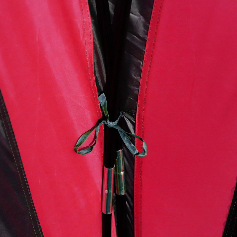 Tenda da Spiaggia Campeggio Protezione Raggi UV Nera e Rossa 3.3x3.3x2.55 cm 