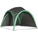 Tenda da Spiaggia Campeggio Protezione Raggi UV Verde e Grigio 3.3x3.3x2.55 cm 