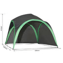 Tenda da Spiaggia Campeggio Protezione Raggi UV Verde e Grigio 3.3x3.3x2.55 cm 