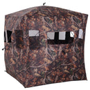 Tenda Stealth Camo per Caccia e Fotografia 2 Persone 4 Finestre Ottima Visibilità Tessuto Oxford 145x145x165 cm 