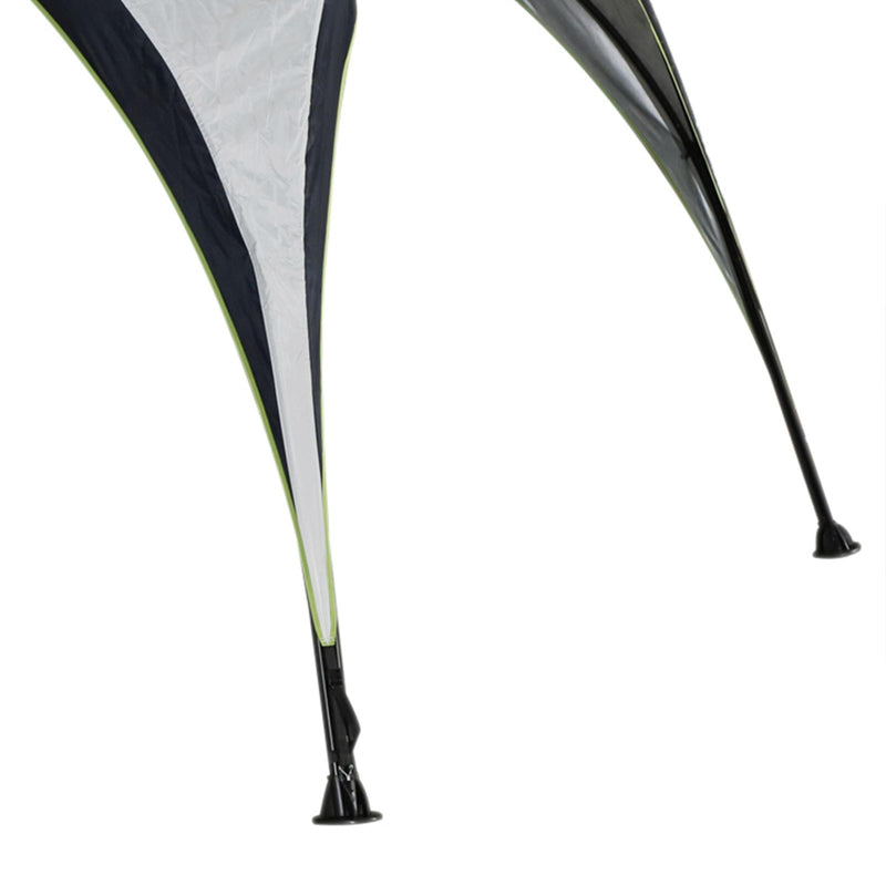 Tenda da Campeggio 3x3m Gazebo da Giardino con Corde e Picchetti in Poliestere Bianco e Blue 