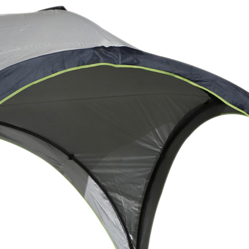 Tenda da Campeggio 3x3m Gazebo da Giardino con Corde e Picchetti in Poliestere Bianco e Blue 