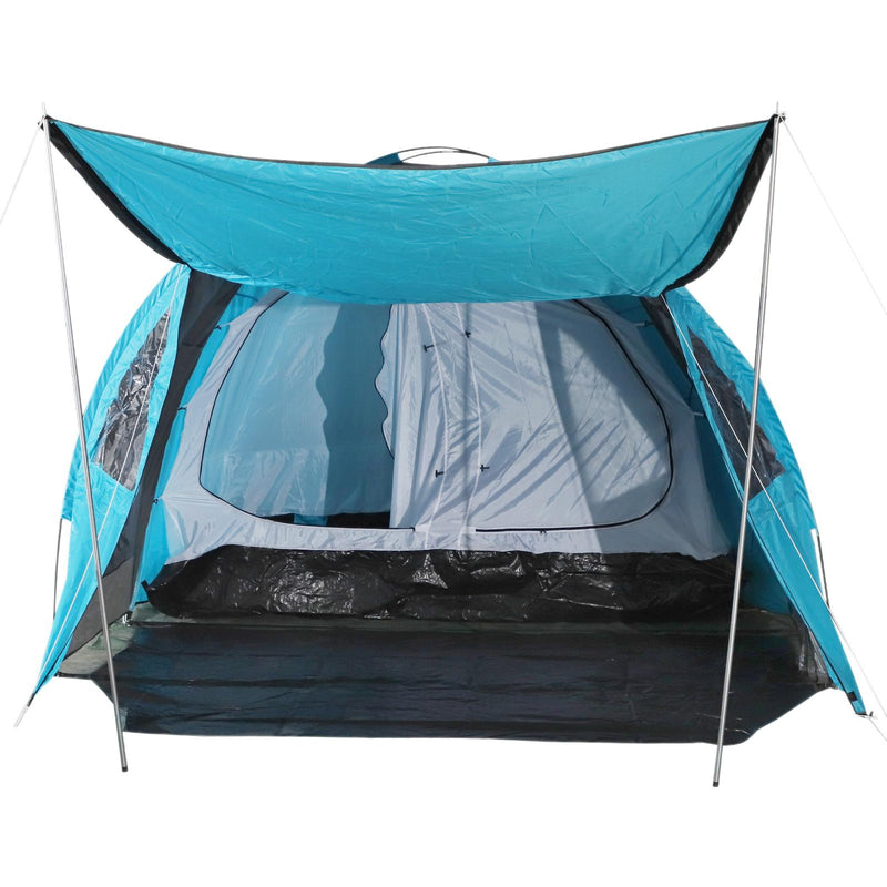 Tenda Igloo da Campeggio 6 Persone 500x300x200 cm Blu e Grigio 