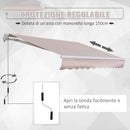 Tenda da Sole a Braccio 2.95x2m Avvolgibile Manuale a Parete in Poliestere Beige 