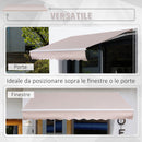 Tenda da Sole a Braccio 2.95x2m Avvolgibile Manuale a Parete in Poliestere Beige 