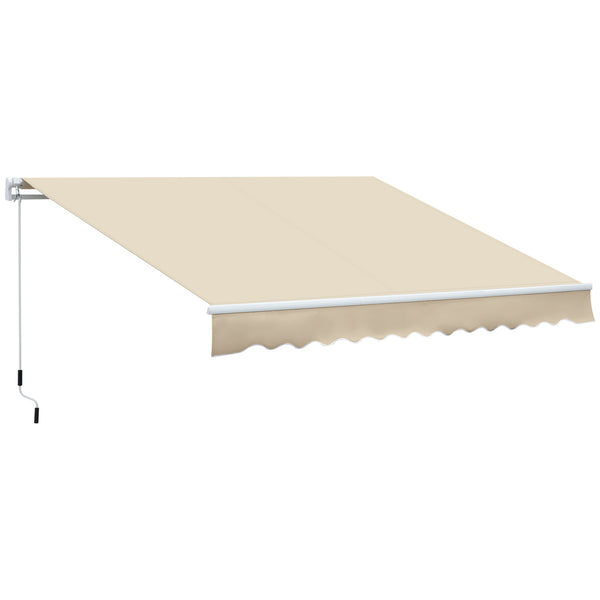 Rollmarkise 3,65 x 2,5 m aus beigem Polyester und Aluminium sconto