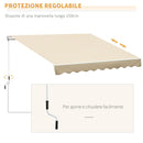Tenda da Sole Avvolgibile a Parete 4x2.5m in Poliestere Beige 