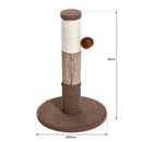 Tiragraffi a Colonna per Gatti con Pallina Marrone 30x30x46 cm 