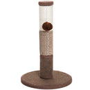 Tiragraffi a Colonna per Gatti con Pallina Marrone 30x30x46 cm 