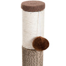 Tiragraffi a Colonna per Gatti con Pallina Marrone 30x30x46 cm 