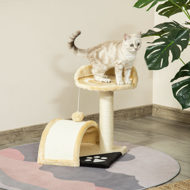 Albero Tiragraffi per Gatti per Gioco e Relax 36x36x44 cm Beige 