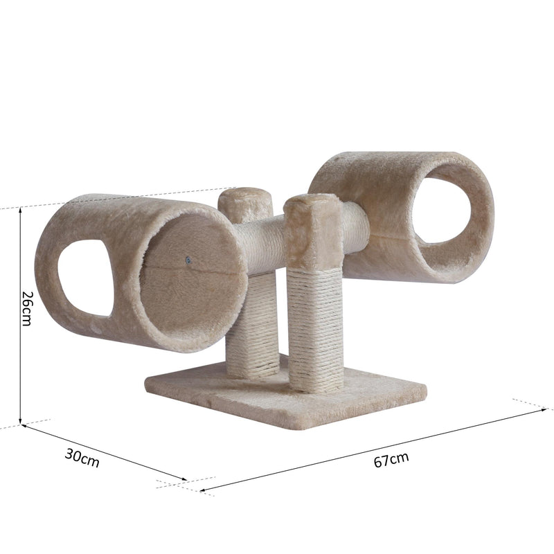 Struttura Gioco per Gatti Tiragraffi Beige 67x30x26 cm 