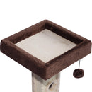 Struttura Tiragraffi per Gatti con Palline e Topolini Crema e Marrone 35x35x60.5 cm 