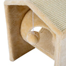 Cuccia Tiragraffi per Gatti Giocattolo con 3 Buchi e Pallina in Peluche e Sisal 36x35x43 cm 