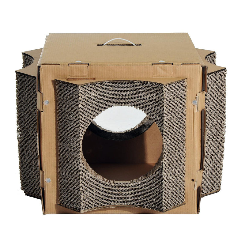 Struttura Tiragraffi in Cartone Set 3 Pezzi Multifunzionale con Erba Gatta 