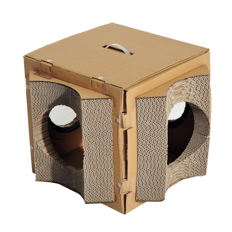 Struttura Tiragraffi in Cartone Set 3 Pezzi Multifunzionale con Erba Gatta 