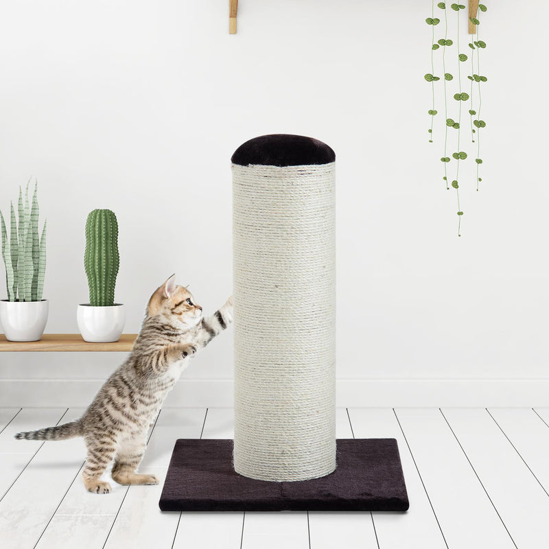 Palo Colonna Tiragraffi per Gatti in Legno e Sisal naturale Marrone crema 50x50x72 cm 