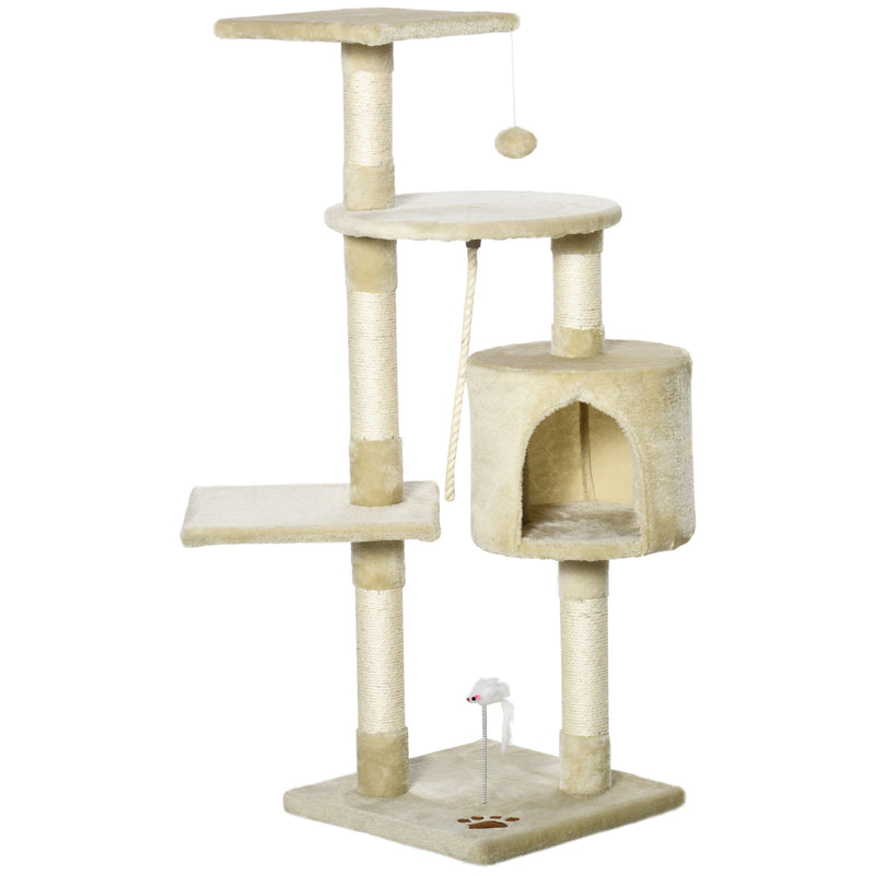Albero Tiragraffi per Gatto beige 75x40x112 cm 