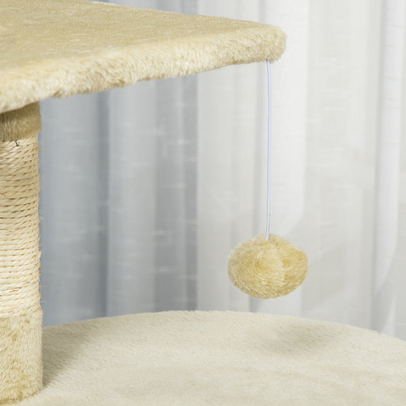 Albero Tiragraffi per Gatto beige 75x40x112 cm 