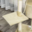 Albero Tiragraffi per Gatto beige 75x40x112 cm 