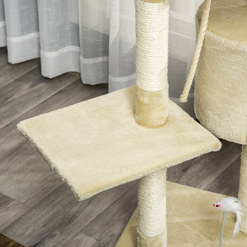 Albero Tiragraffi per Gatto beige 75x40x112 cm 