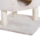 Albero Tiragraffi per Gatti 3 Livelli Crema 49x48x130 cm 