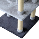 Albero Tiragraffi per Gatti di 3 livelli con Topolino Grigio 48x48x100 cm 