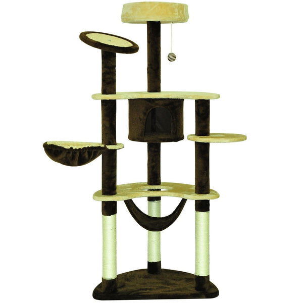 acquista Kratzbaum für Katzen Creme und Kaffee 65x50x153 cm