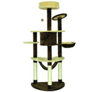 Albero tiragraffi per gatti Crema e Caffè 65x50x153 cm 