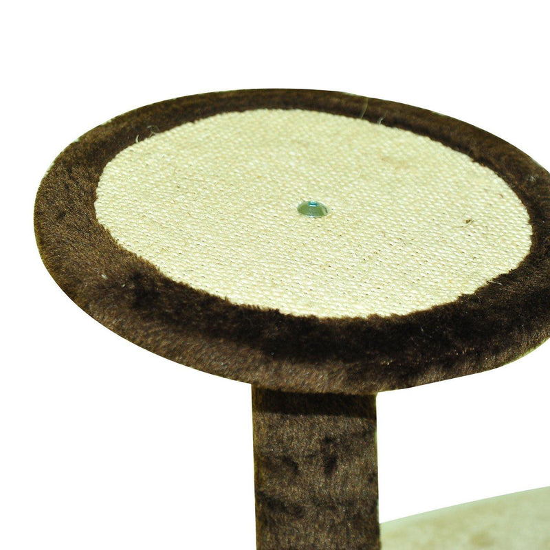 Albero tiragraffi per gatti Crema e Caffè 65x50x153 cm 