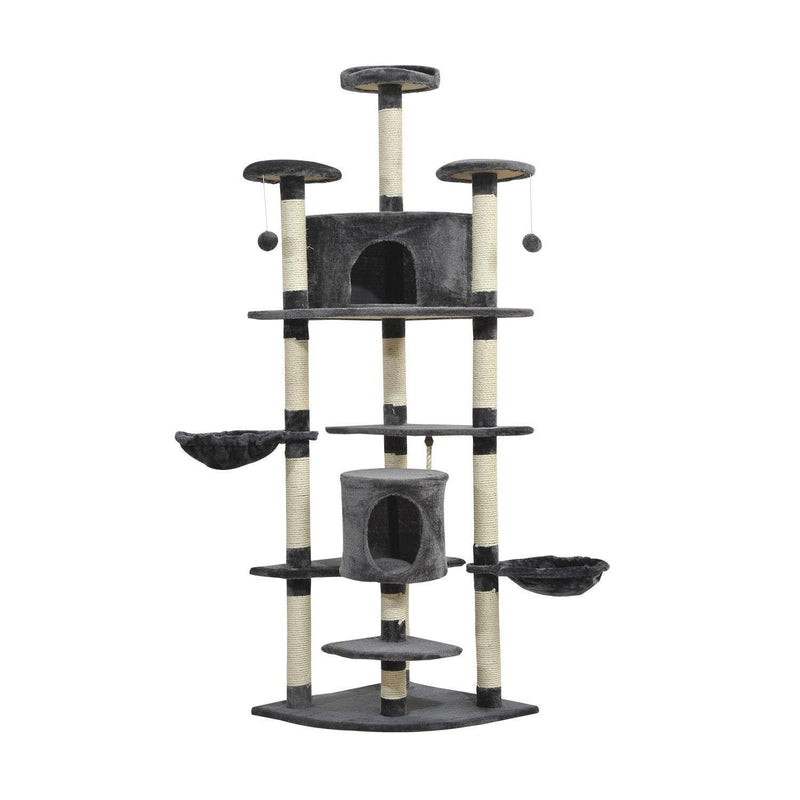 Albero Tiragraffi per Gatto grigio 60x60x200 cm 