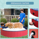 Piscina Pieghevole per Cani in PVC Rosso Ø140x30h cm 