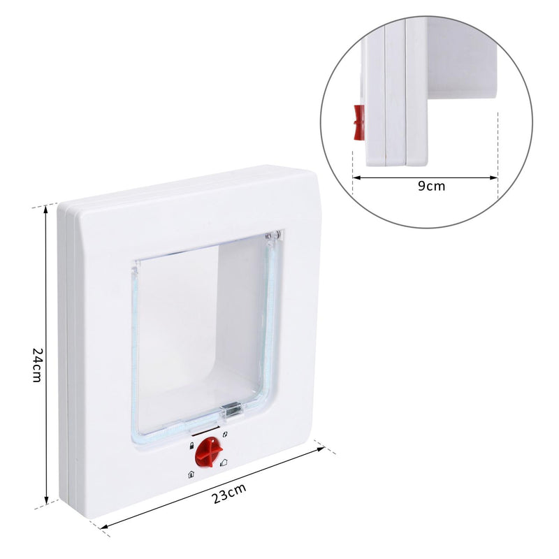 Gattaiola Porta Basculante Controllabile per Gatti Bianco 23x24x9 cm 