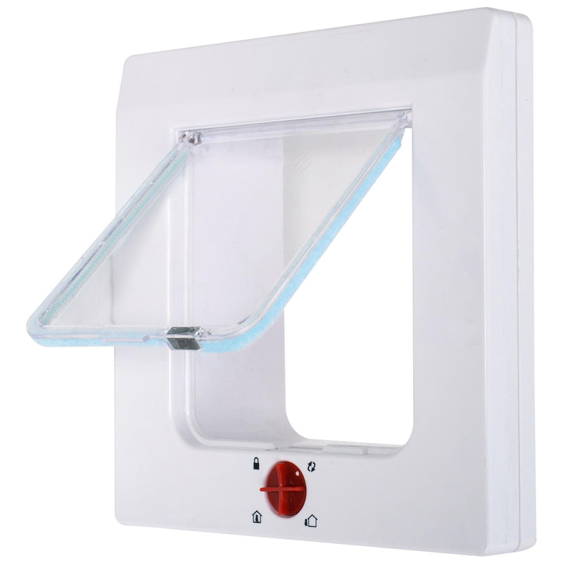 Gattaiola Porta Basculante Controllabile per Gatti Bianco 23x24x9 cm 