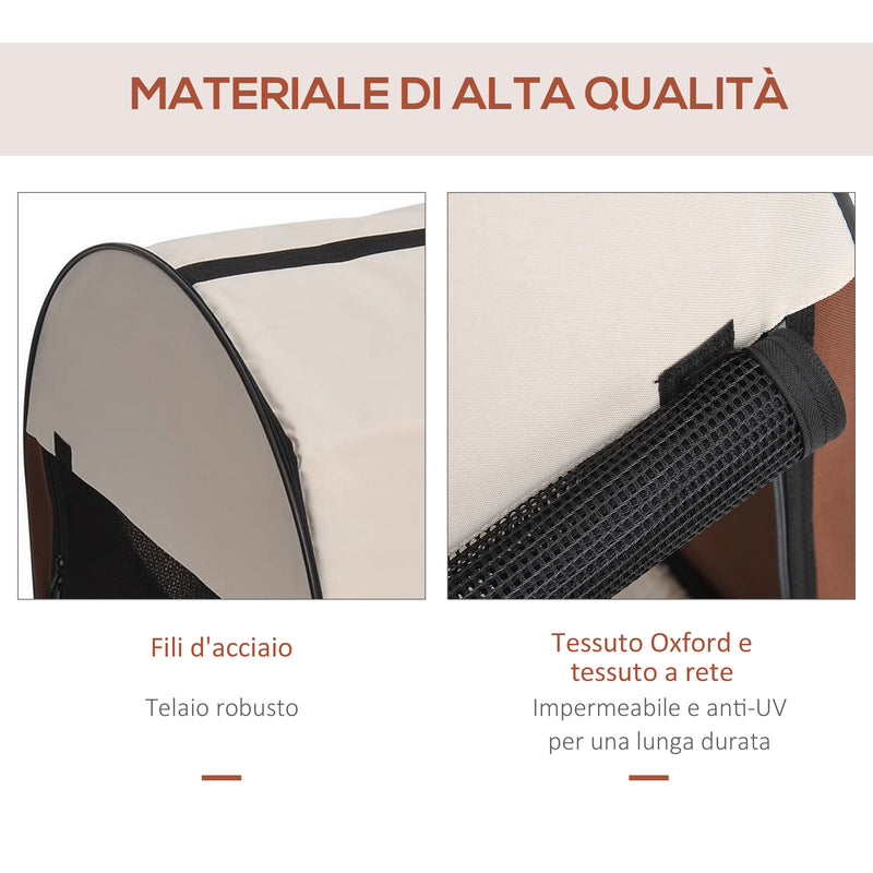 Trasportino per Cani e Gatti Pieghevole Caffè 46x36x41 cm 