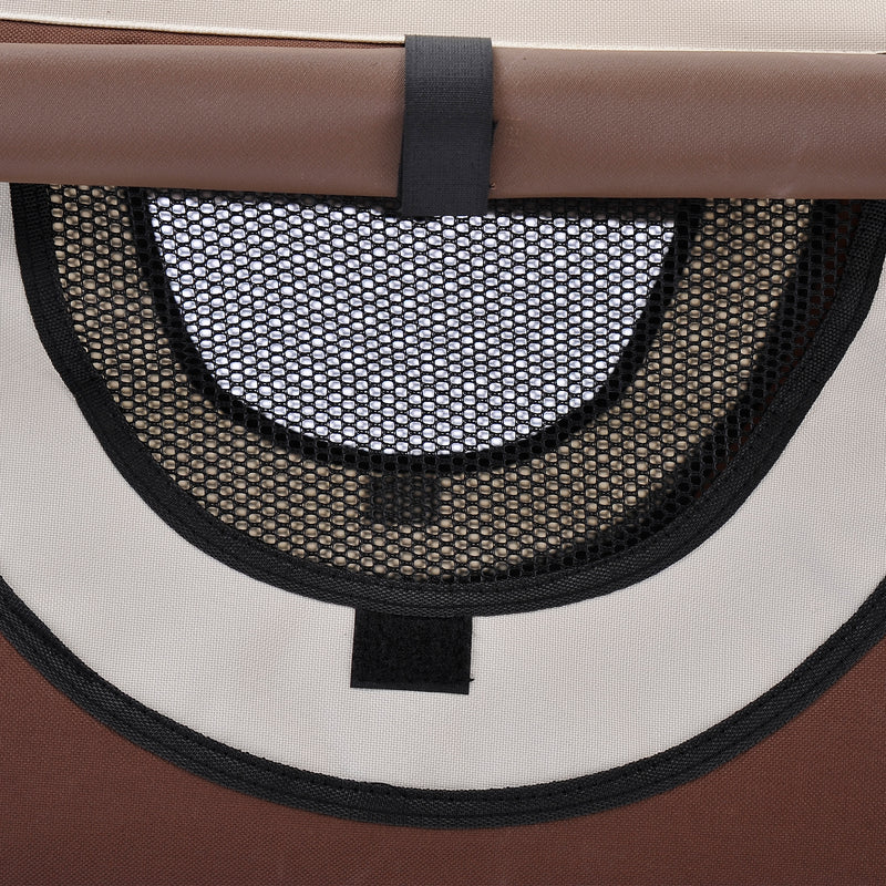 Trasportino per Cani e Gatti Pieghevole Caffè 46x36x41 cm 